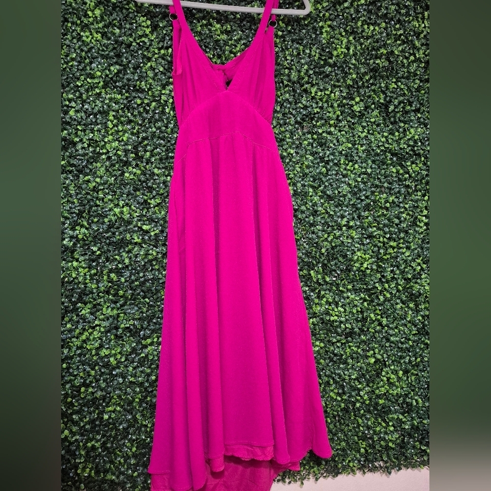Lulu's Vibrant Fuchsia Midi Dress - Picture 5 of 9